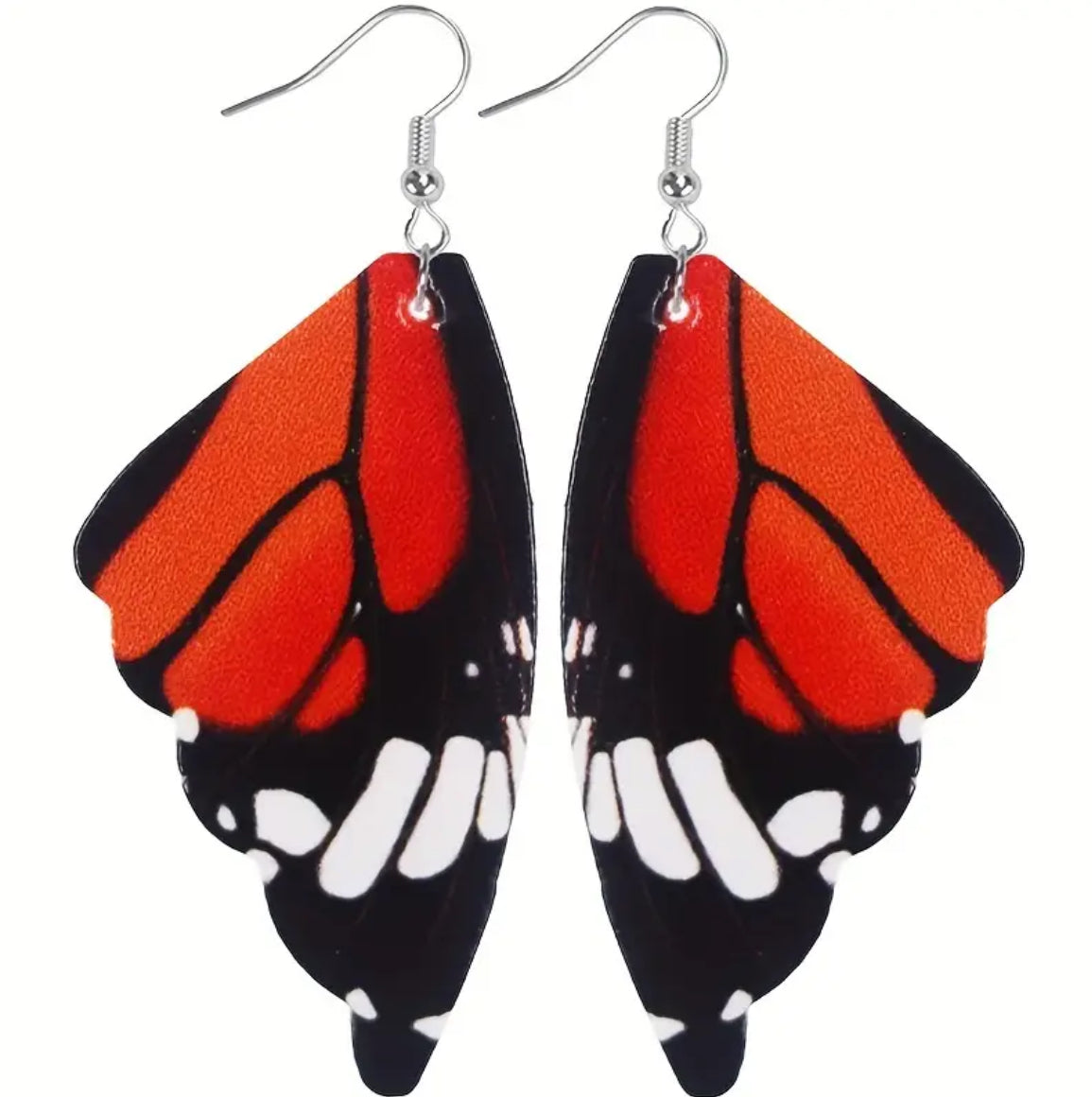 Pu Leather Butterfly Wing Dangle Earrings Pattern 1
