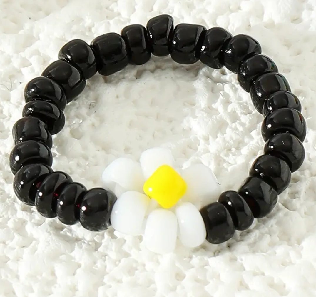 Beaded Flower Toe Ring