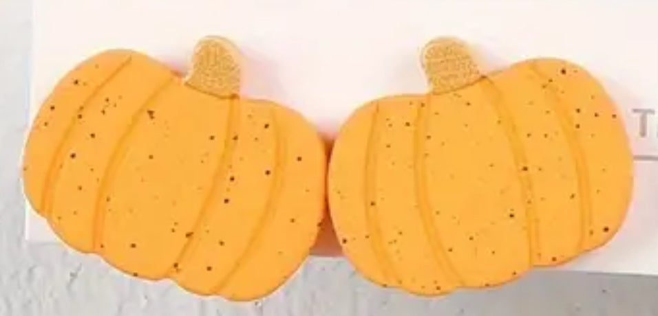 Vintage Light Orange Pumpkin Stud Earrings