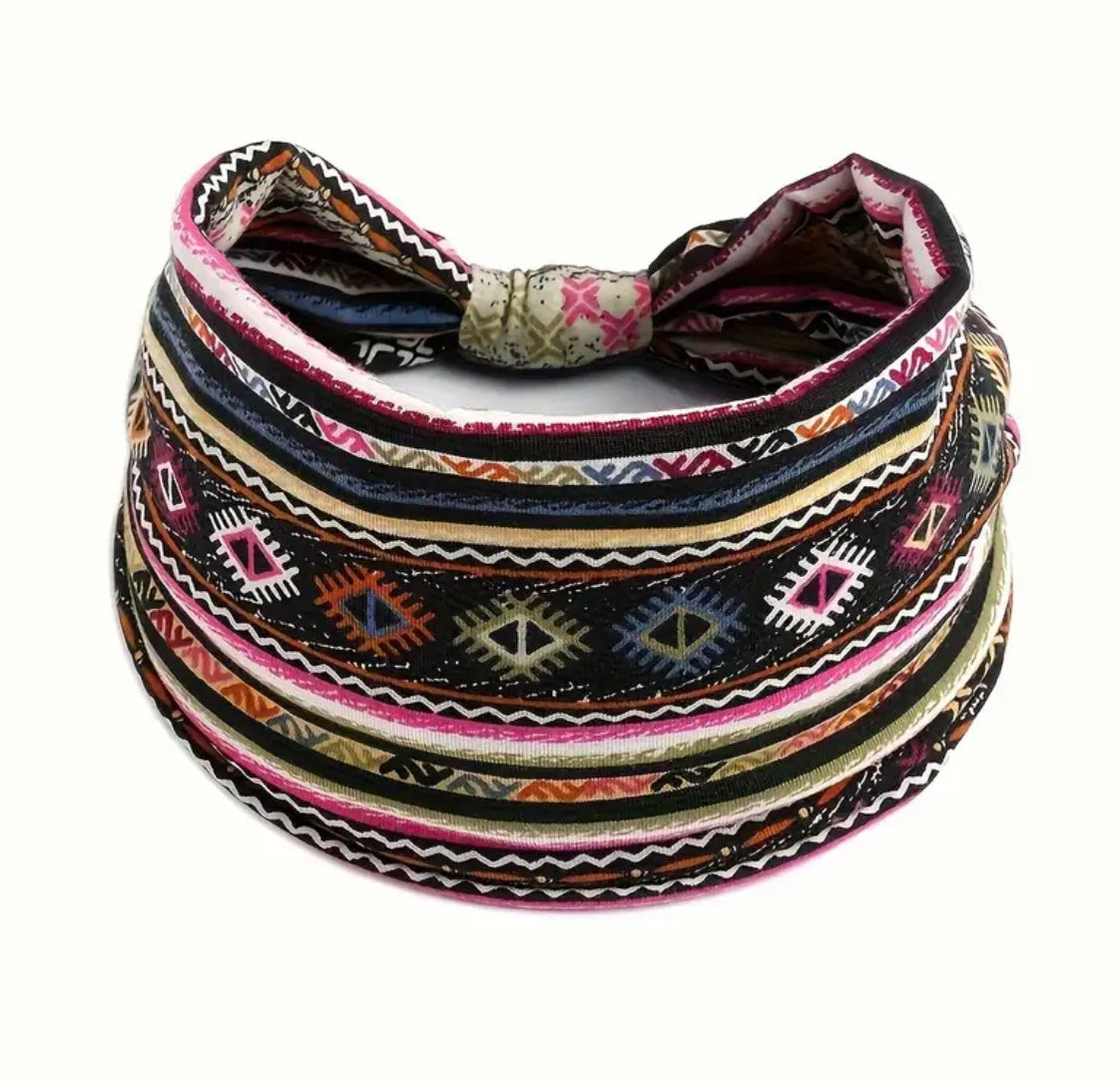 Multicolor Wide Stretchy Headband Pattern 2