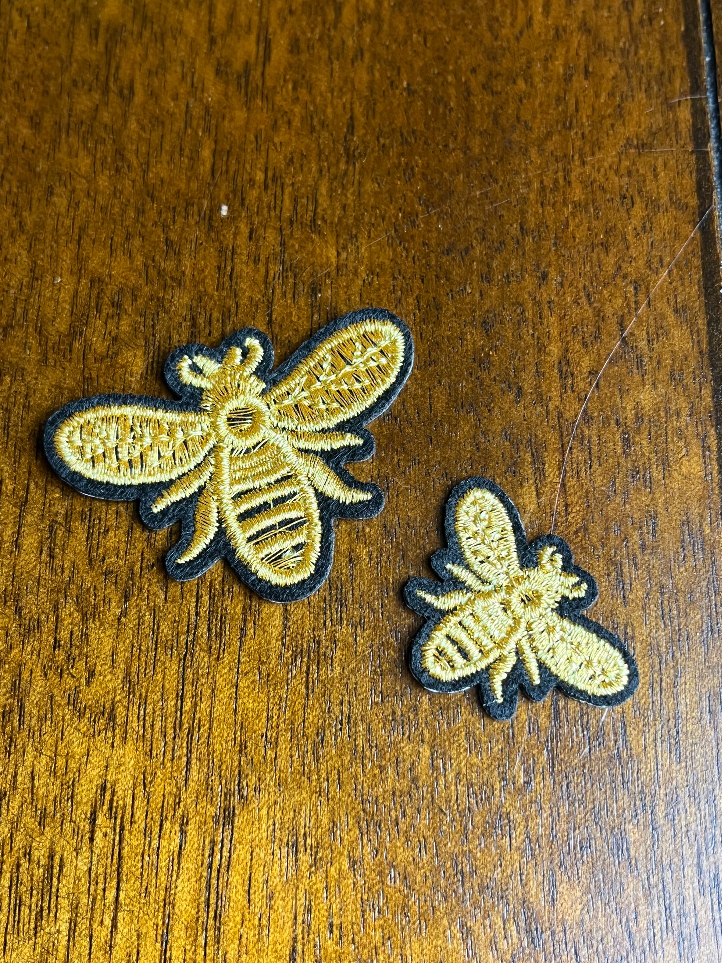 2 Pc Bee Embroidered Iron On Patch