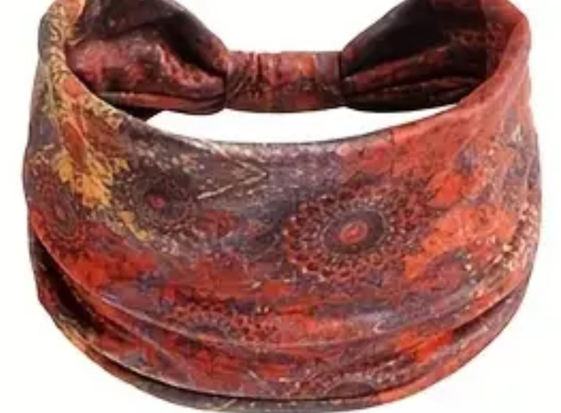 Bohemian Wide Stretchy Headband Pattern 1