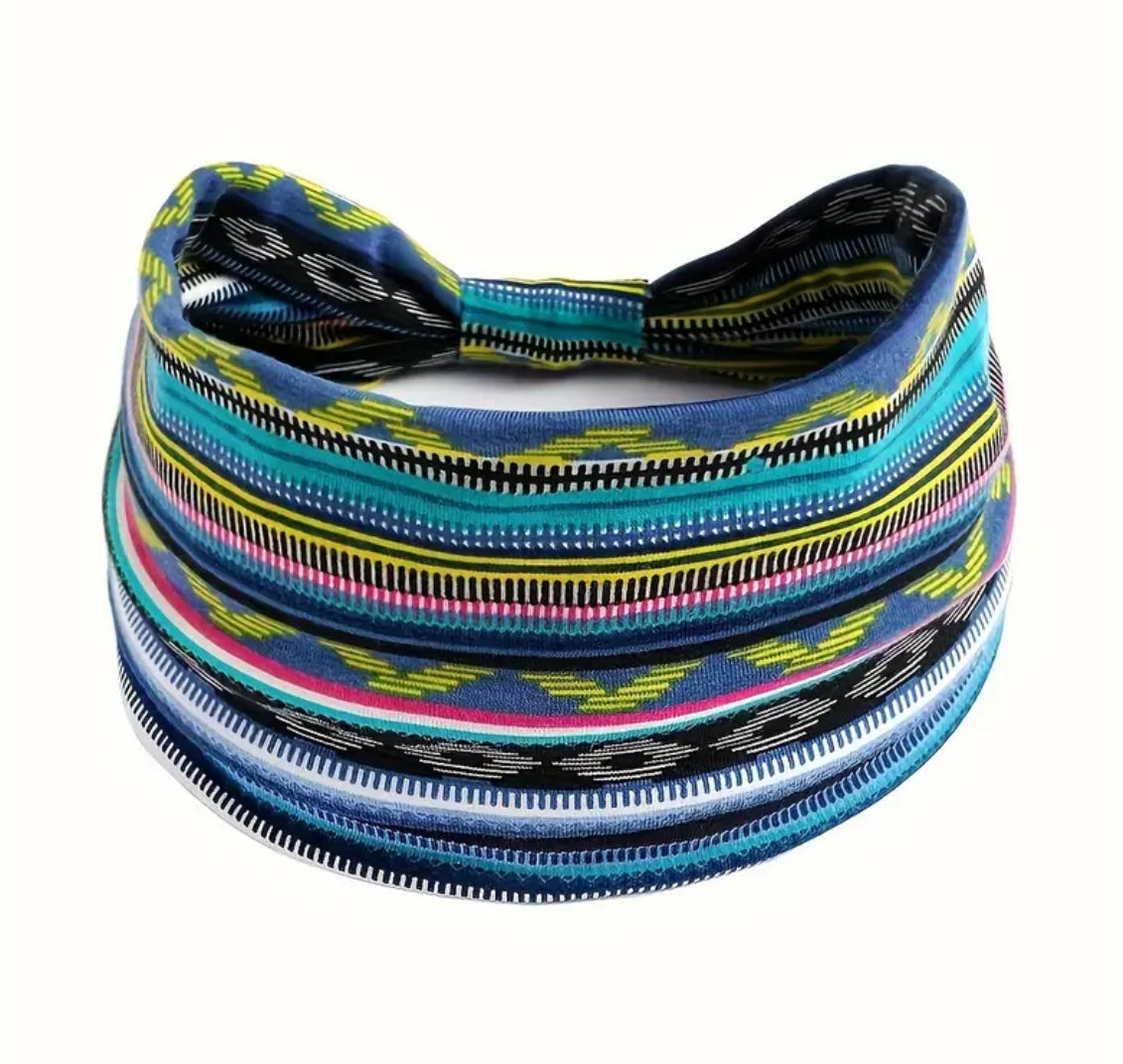 Multicolor Wide Stretchy Headband Pattern 4