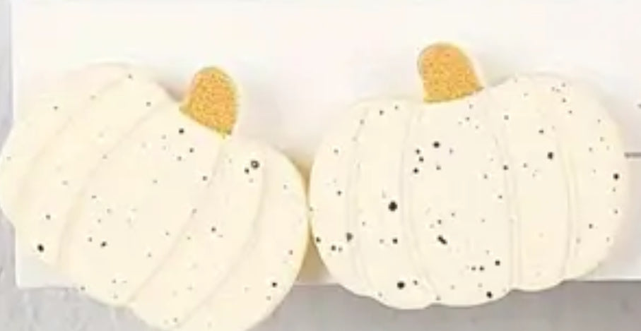 Vintage White Pumpkin Stud Earrings