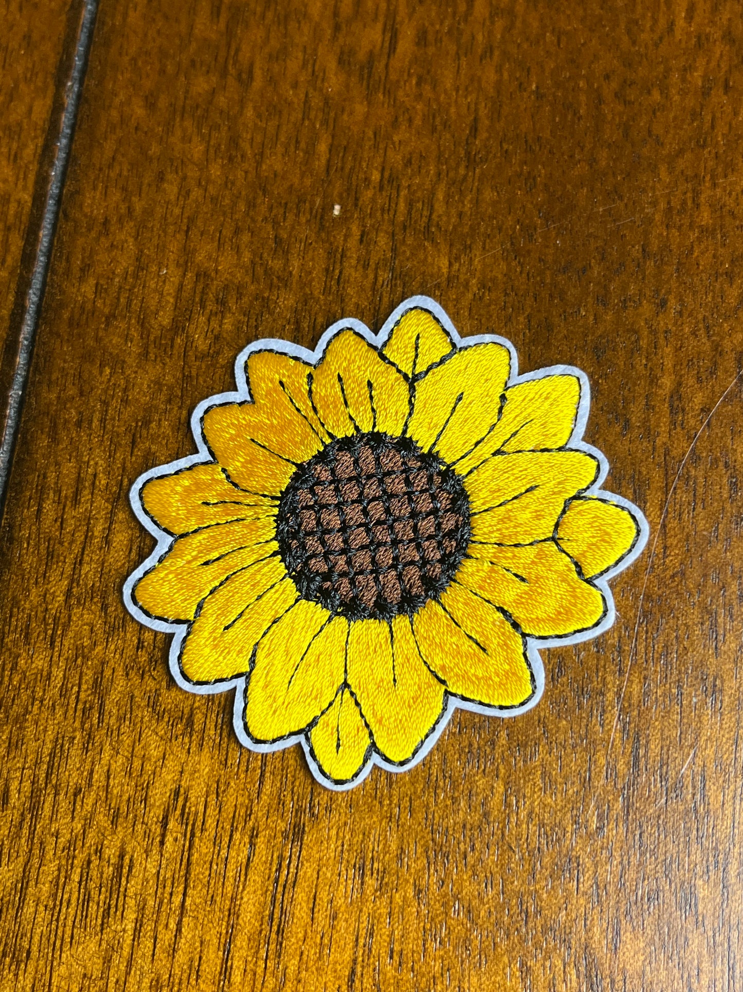 Sunflower Iron On Embroidered Patch