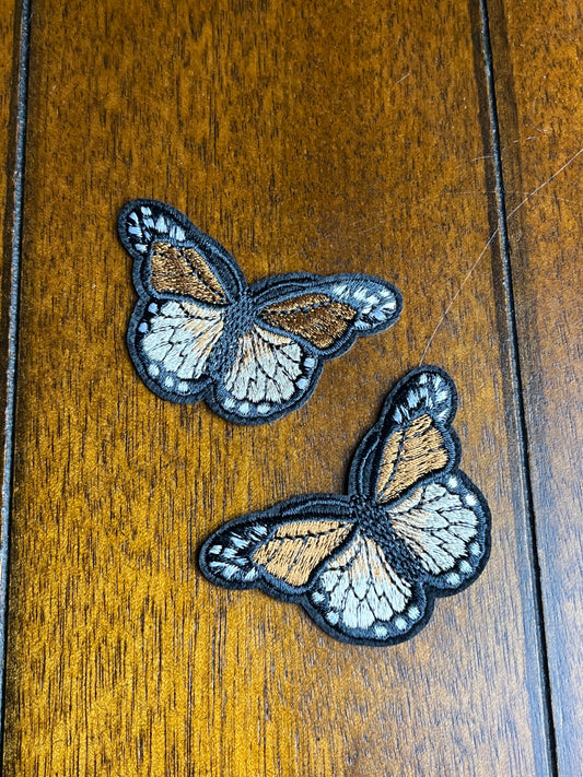 2 Pc Butterfly Embroidered Iron on Patch