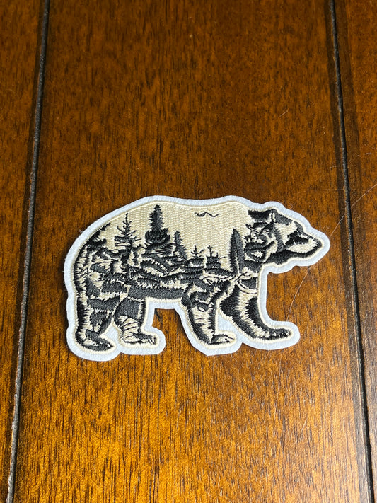 Nature Bear Embroidered Iron On Patch