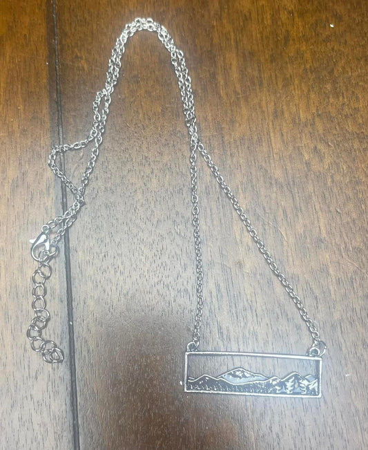 Mountain Tree Scene Fashion Necklace