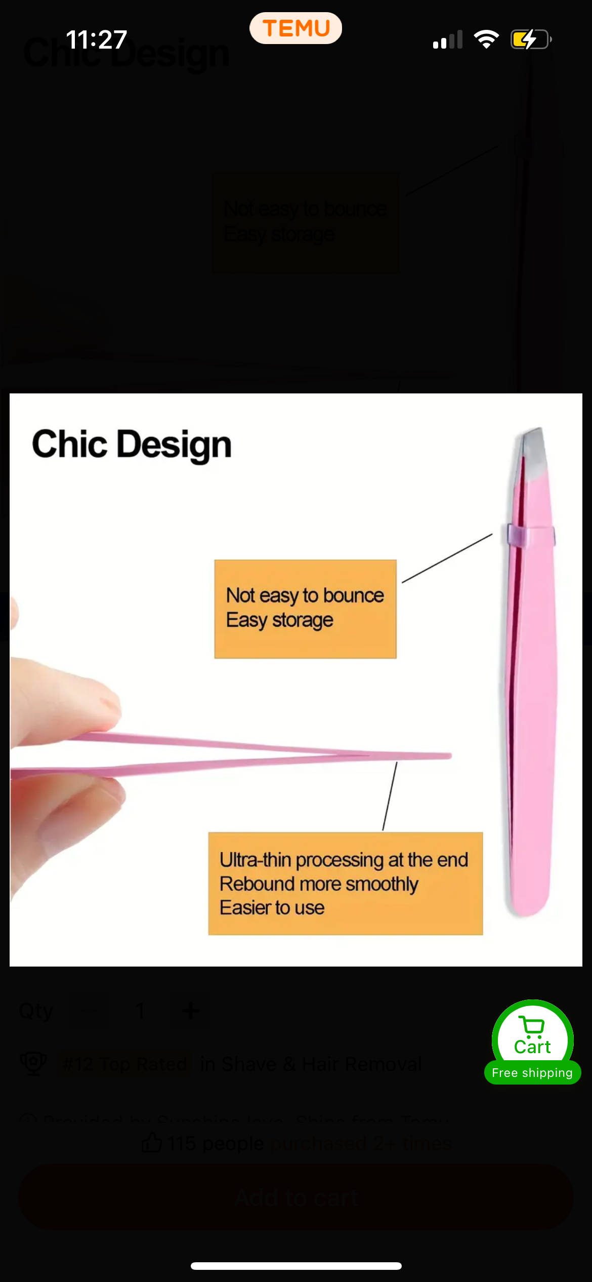 Yellow Diagonal Tweezers