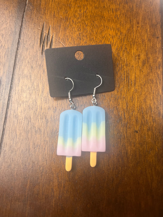 Blue White Violet Popsicle Earrings
