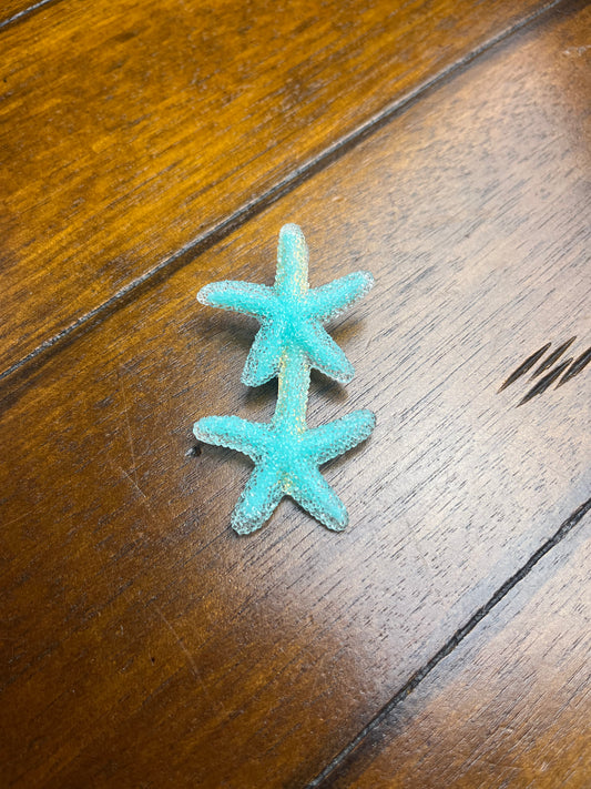 Cyan Starfish Hair Clip